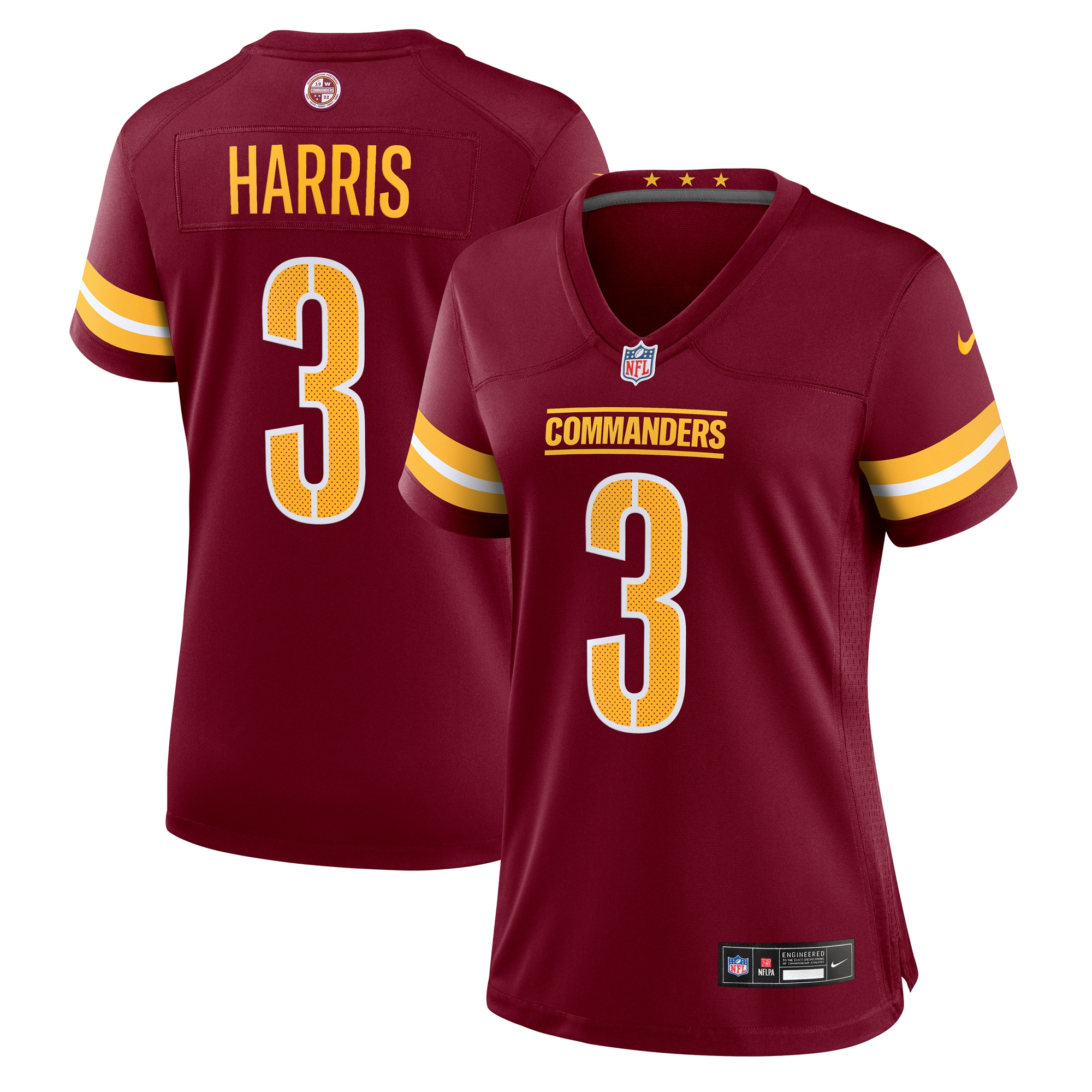 will harris washington commanders nike womens team game jersey burgundy clowdercats d9ftz.jpg