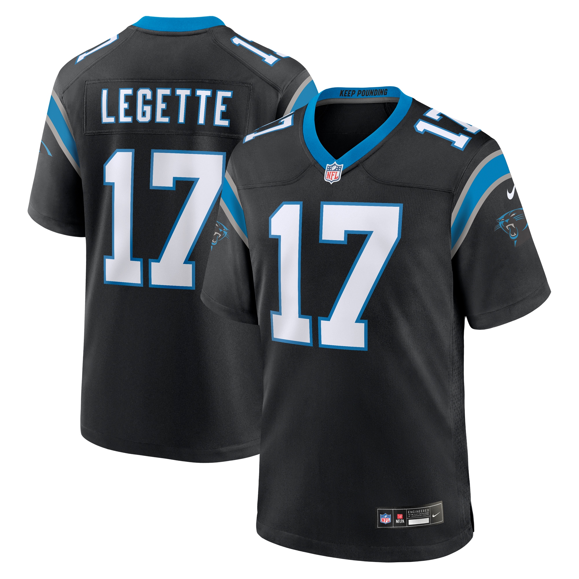 xavier legette carolina panthers nike 2024 nfl first round pick game player jersey black clowdercats lksbz.jpg