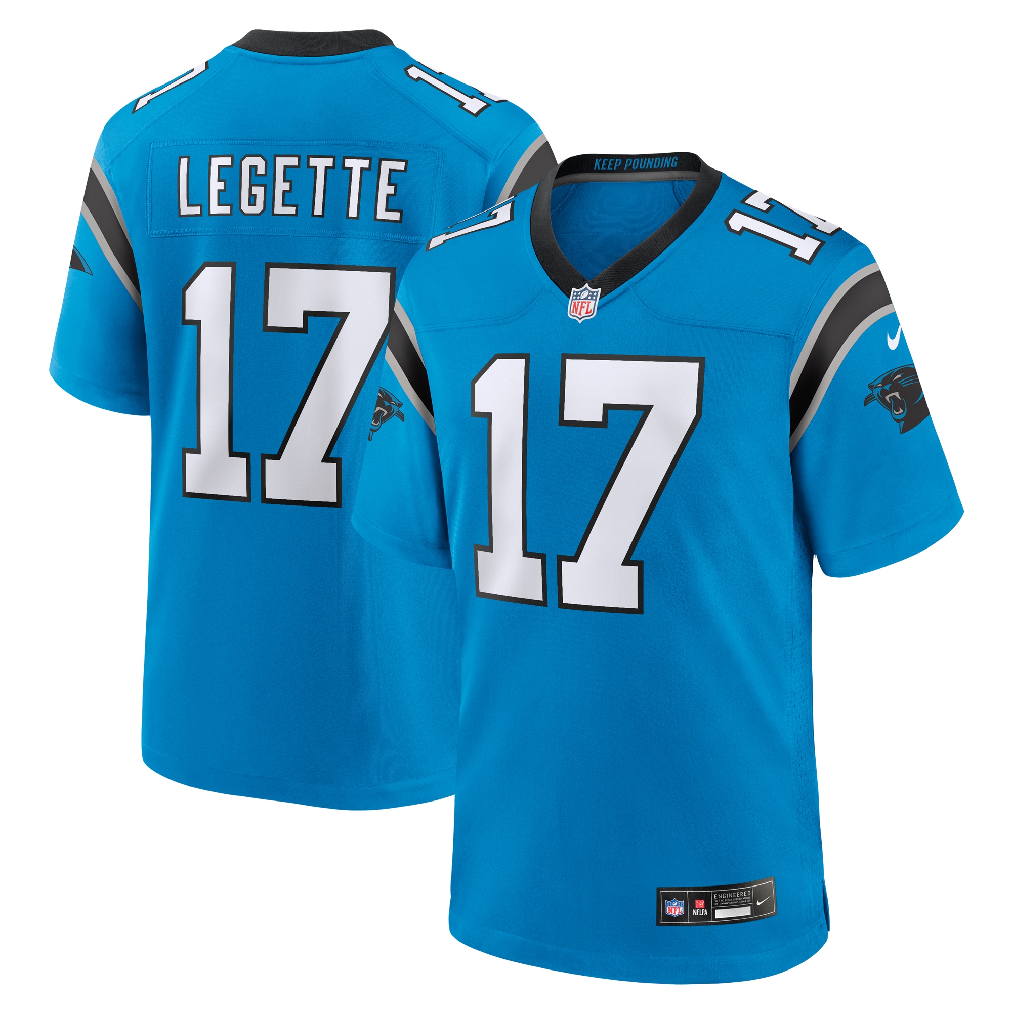 xavier legette carolina panthers nike alternate game jersey blue clowdercats ytwdc.jpg
