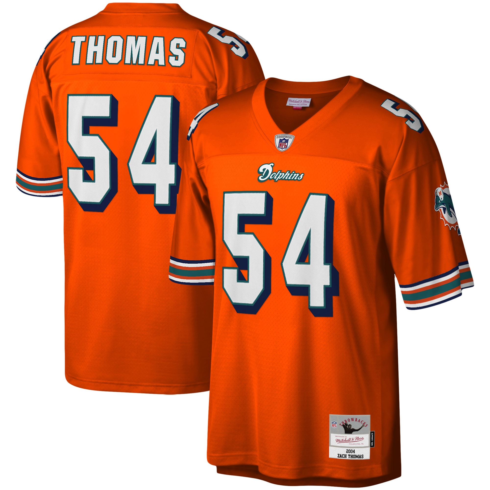 zach thomas miami dolphins mitchell ness legacy replica jersey orange clowdercats mexzl.jpg
