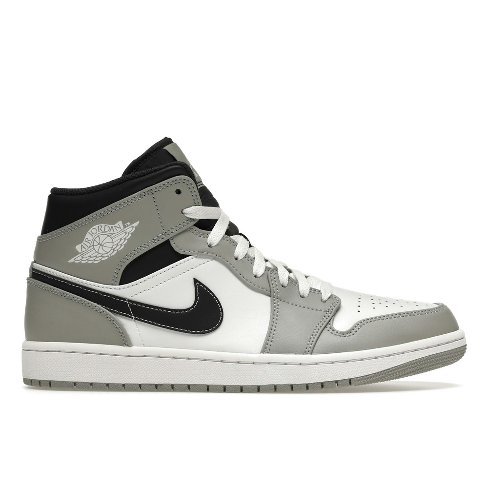 Air Jordan 1 Mid Light Smoke Grey-White-Black