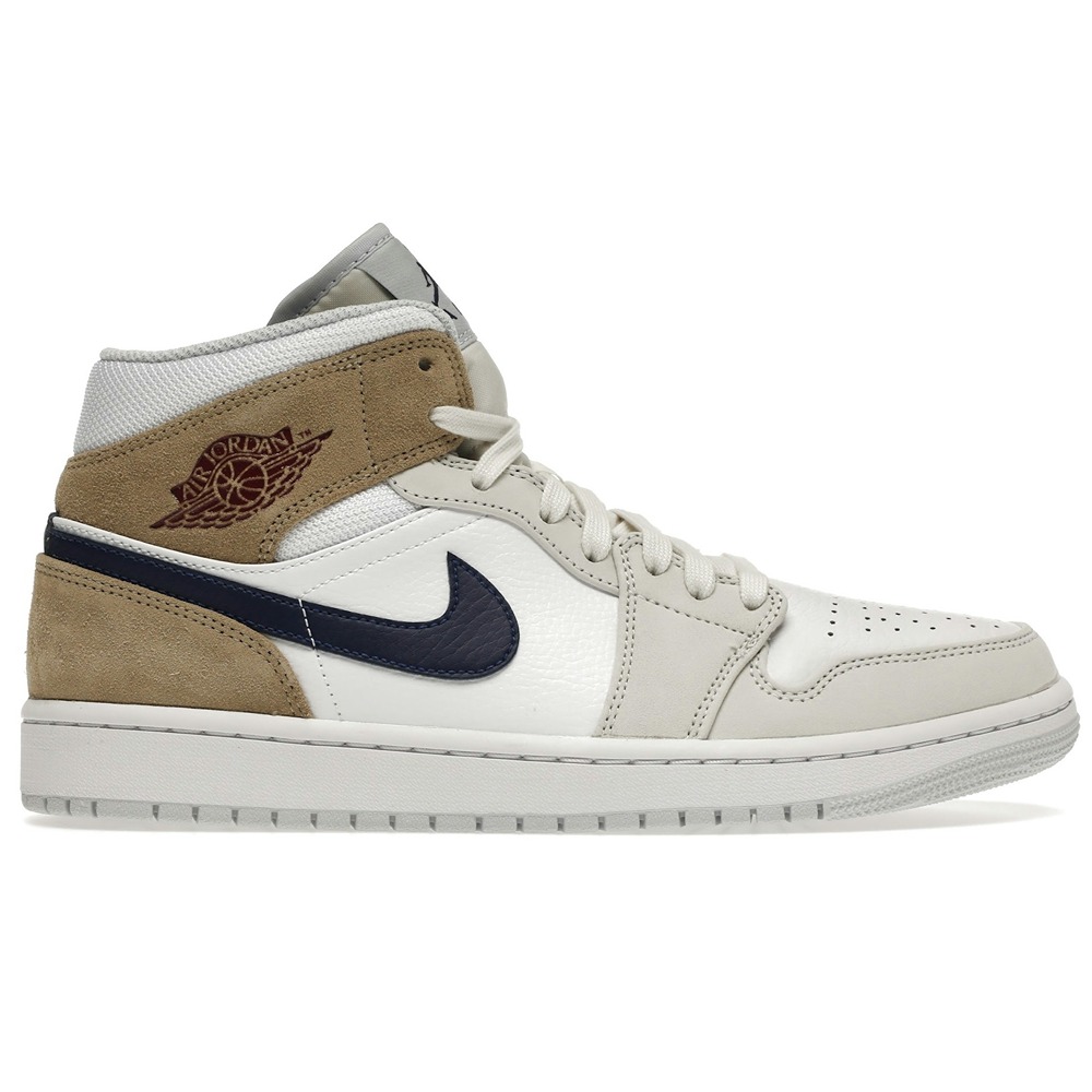 Air Jordan 1 Mid White Khaki Blue Void