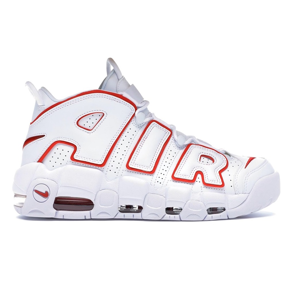 Nike Air More Uptempo White-Varsity Red Outline