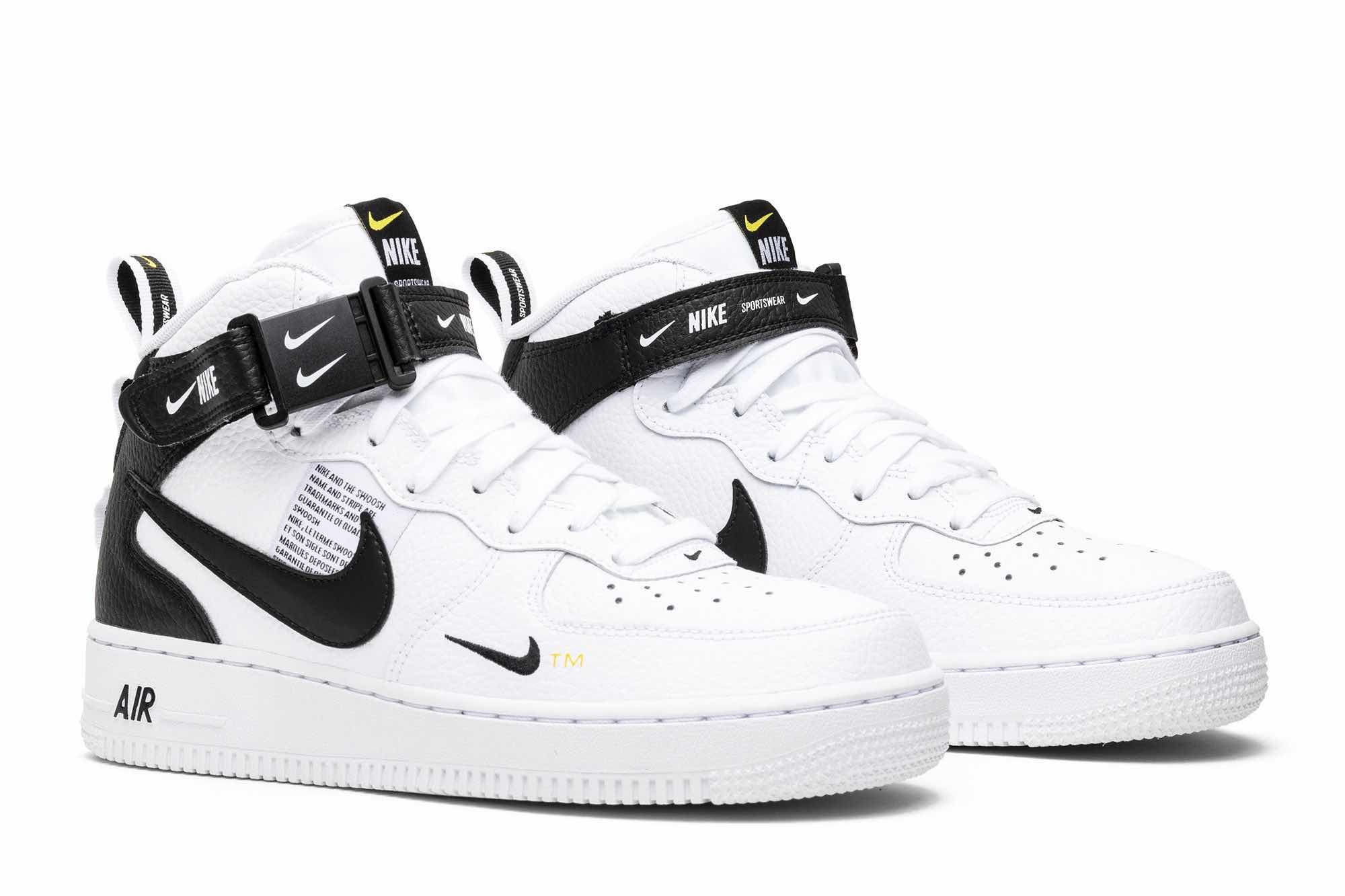 Air Force 1 Mid '07 LV8 'White Black' 804609-103 - Image 8